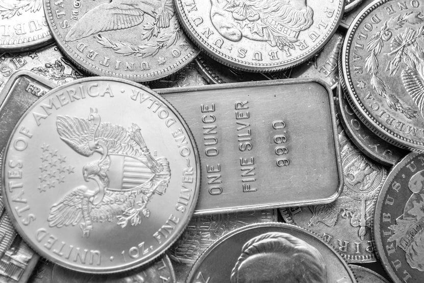 1 oz fine silver coins and 1 oz fine silver bars