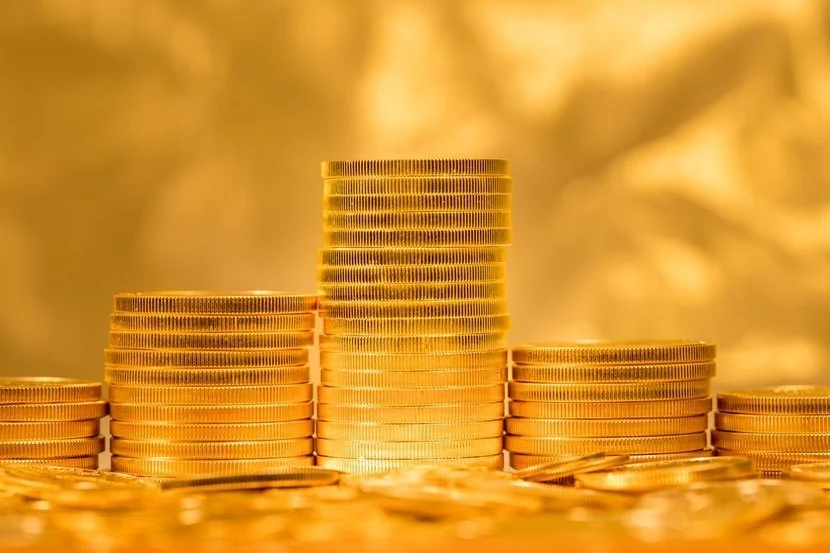 Stacks of gold coins