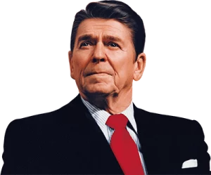 Portrait of pensive Ronald Reagan