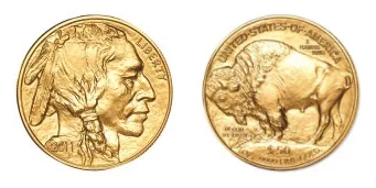 Front and back of Gold American Buffalo Coin