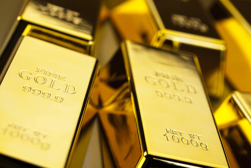 Stacks of shimmering gold bars