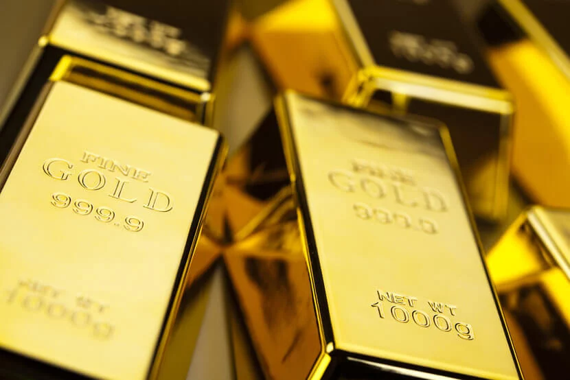 Stacks of shimmering gold bars