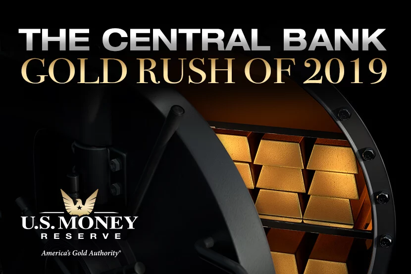 Gold bars in vault to illustrate central banks are buying gold in 2019