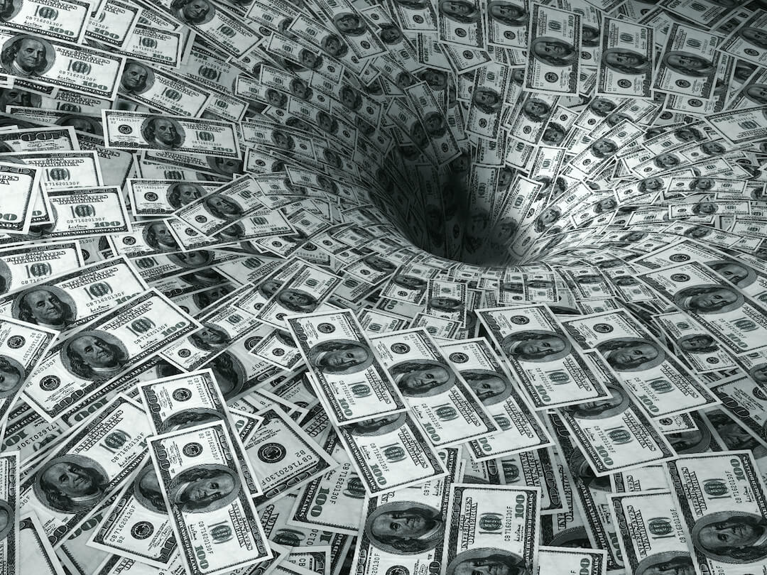 Black hole vortex of dollars