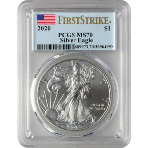2020 1 oz. Silver American Eagle PCGS MS70 First Strike