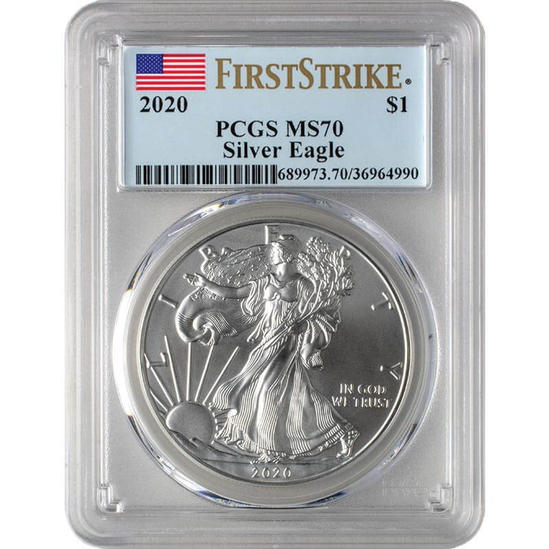 【新品】Silver Eagleイーグル銀貨2020 PCGS MS70 2020 (S) $1 American Silver Eagle PCGS MS70 San Francisco Struck