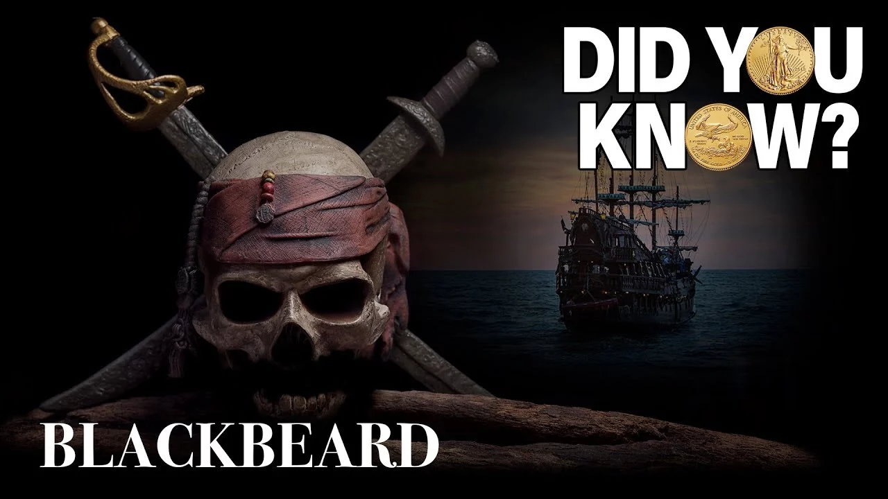 The Truth About Blackbeard: DYK? Blackbeard - Did You Know? - Skull with crossed swords in a dark background