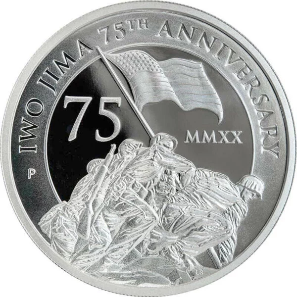 Two-Ounce Silver Iwo Jima Coin reverse
