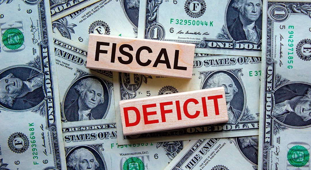 Fiscal Deficit Blocks & Dollar Bills
