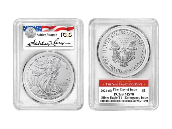 2021 3-coin silver American Eagle Reagan Legacy set