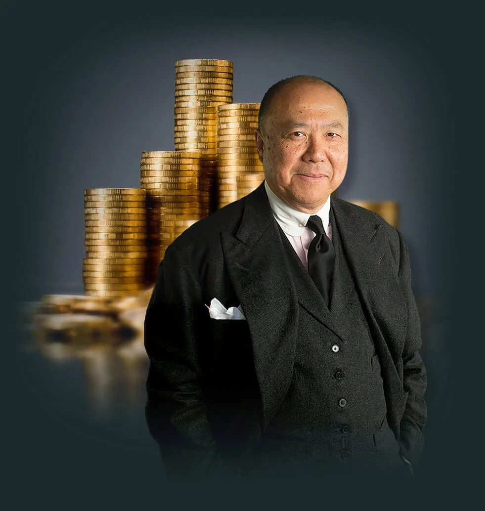 Edmund C. Moy U.S. Mint Director headshot and gold coin stack
