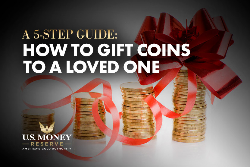 Five Step Guide for How to Gift Coins to a Loved One – Gold coins stacked with red ribbon around them Five Step Guide for How to Gift Coins to a Loved One - Gold coins stacked with red ribbon around them
