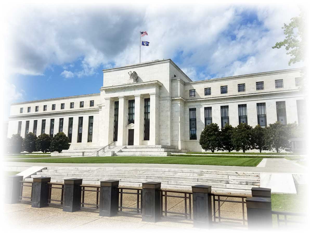 Front of Federal Reserve building in Washington, D.C.
