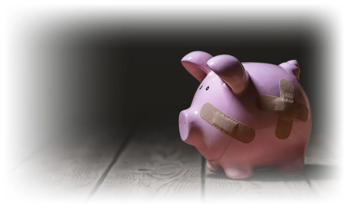 Piggy bank with bandages