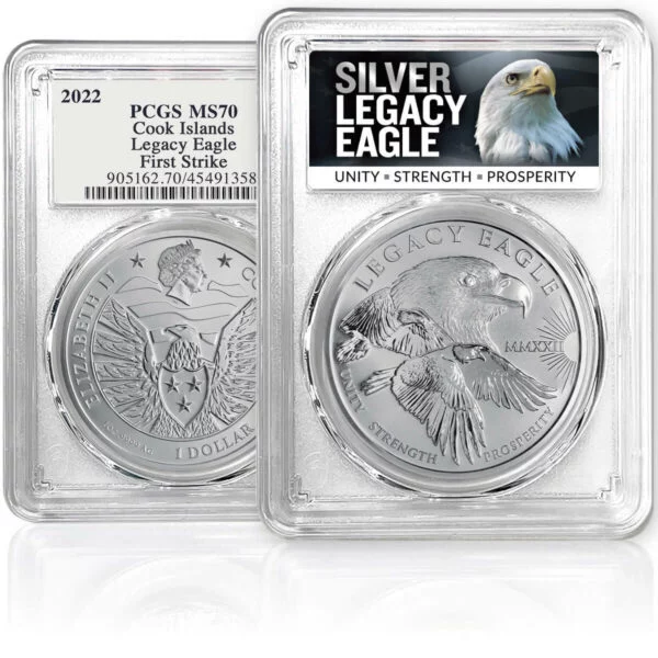 PCGS MS70シルバーイーグル銀貨　3枚セット　silver eagle 1 oz. Silver Legacy Eagle Coin PCGS MS-70 (First Strike) - U.S.