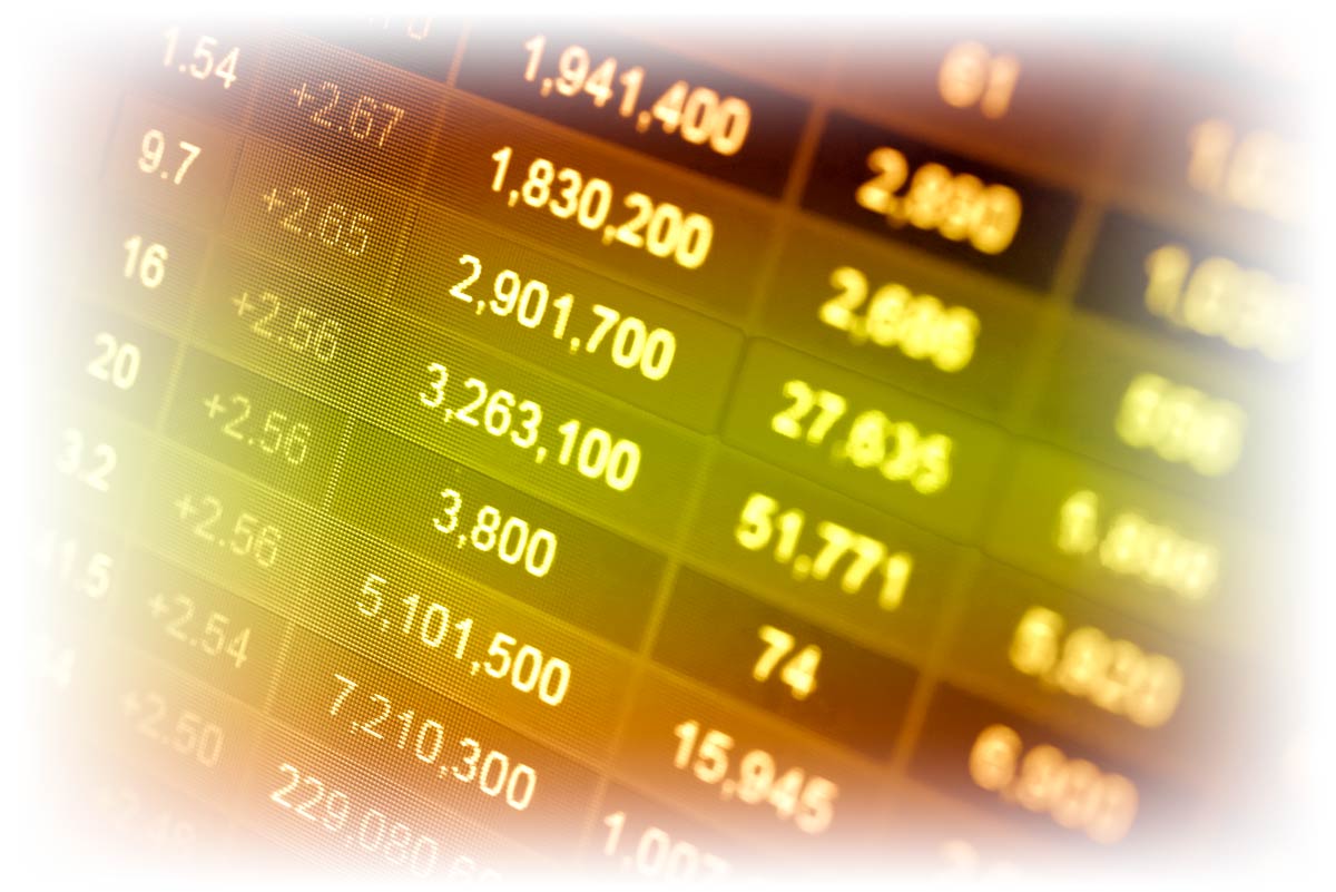 Gold-tinted stock data chart