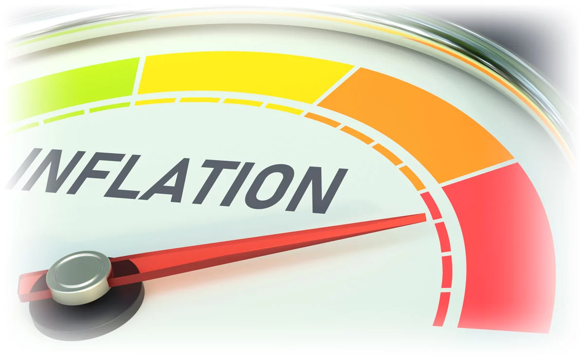 Temperature gauge labeled "INFLATION" with needle in the red
