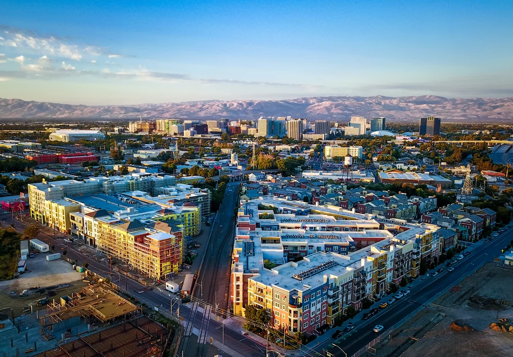Sunset over downtown San Jose, California