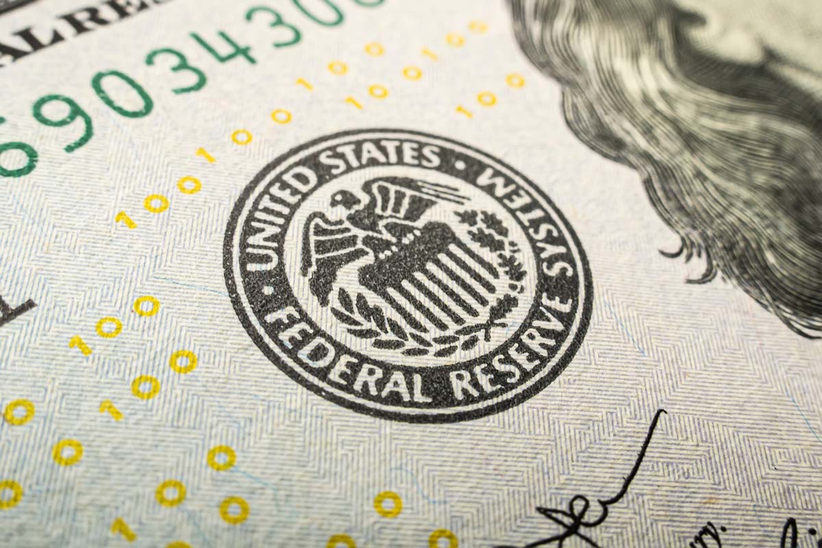 Federal Reserve stamp on $100 note