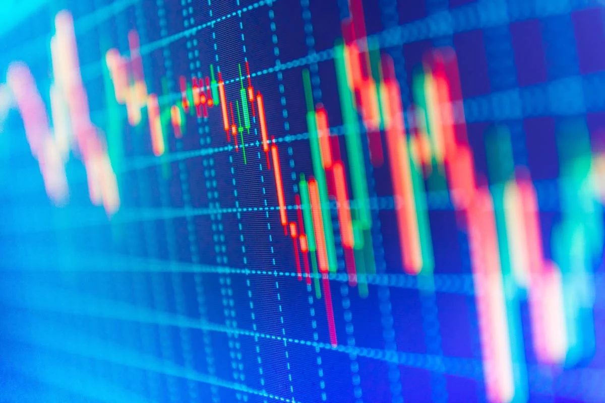 Stock data on computer screen