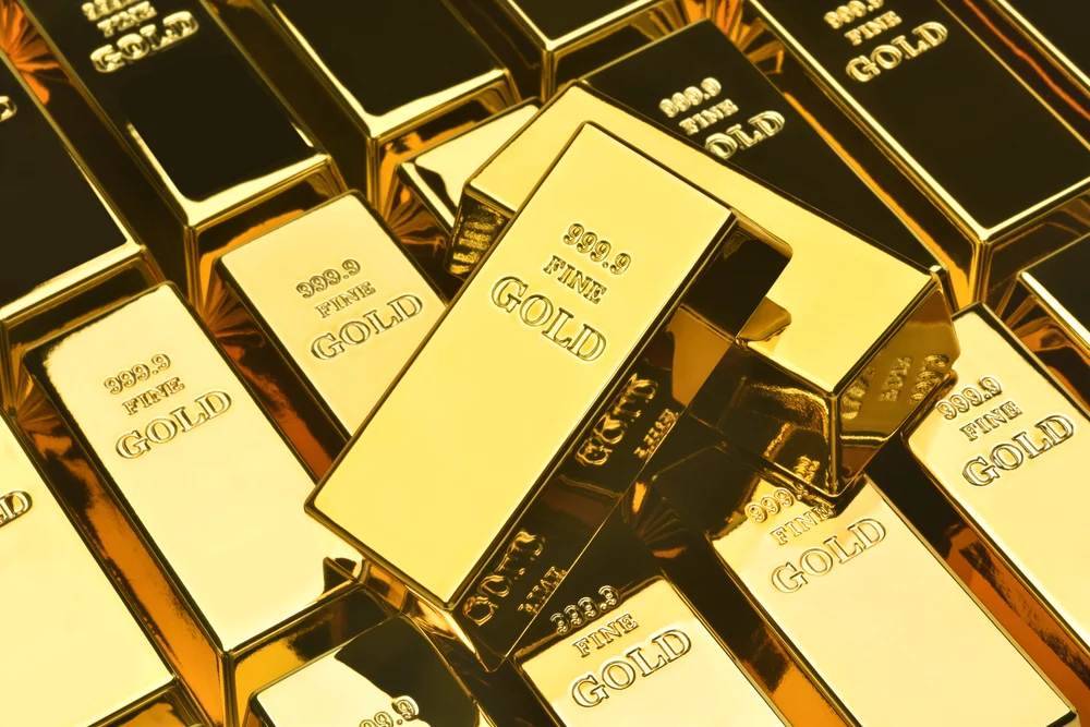 Gold bars stacked on top of each other