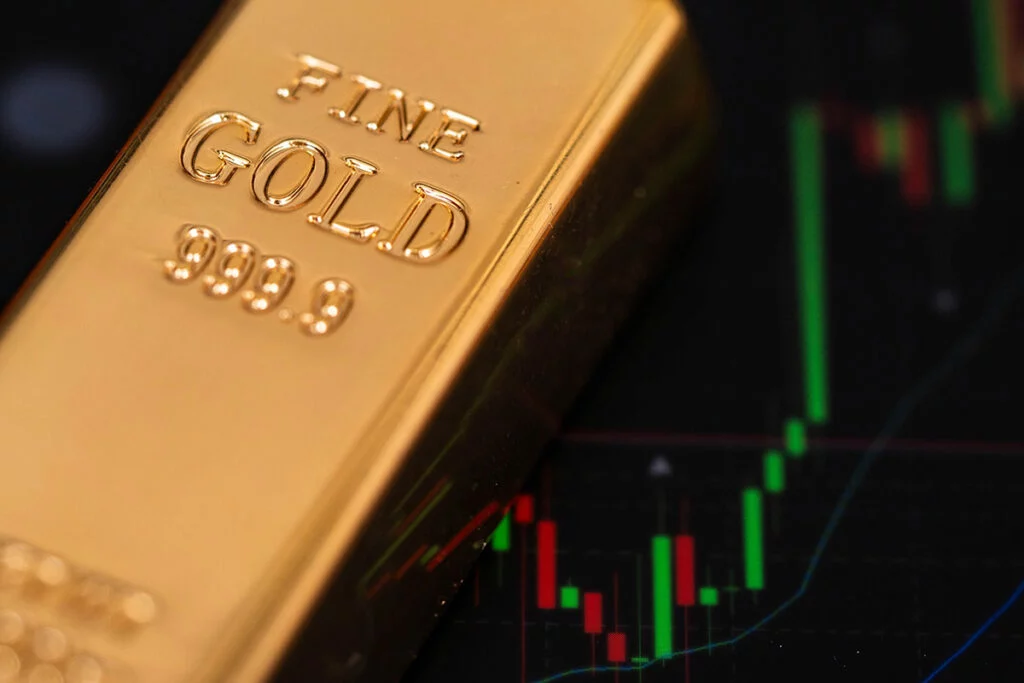 Gold bar on top of data chart