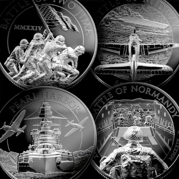 5 oz. Silver WWII: Valor & Victory 4-Coin Set | U.S. Money Reserve