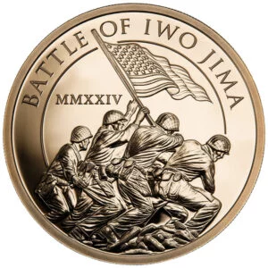 1 oz. gold Battle of Iwo Jima coin reverse