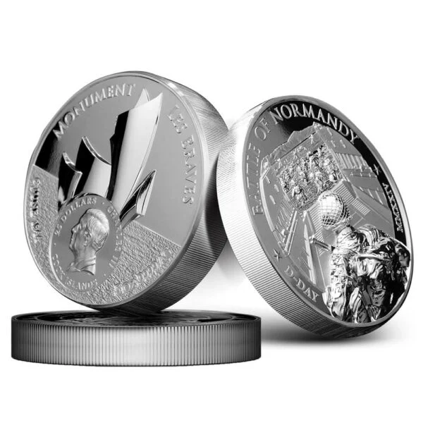 Battle of Normandy 5 oz. coin angled arrangement