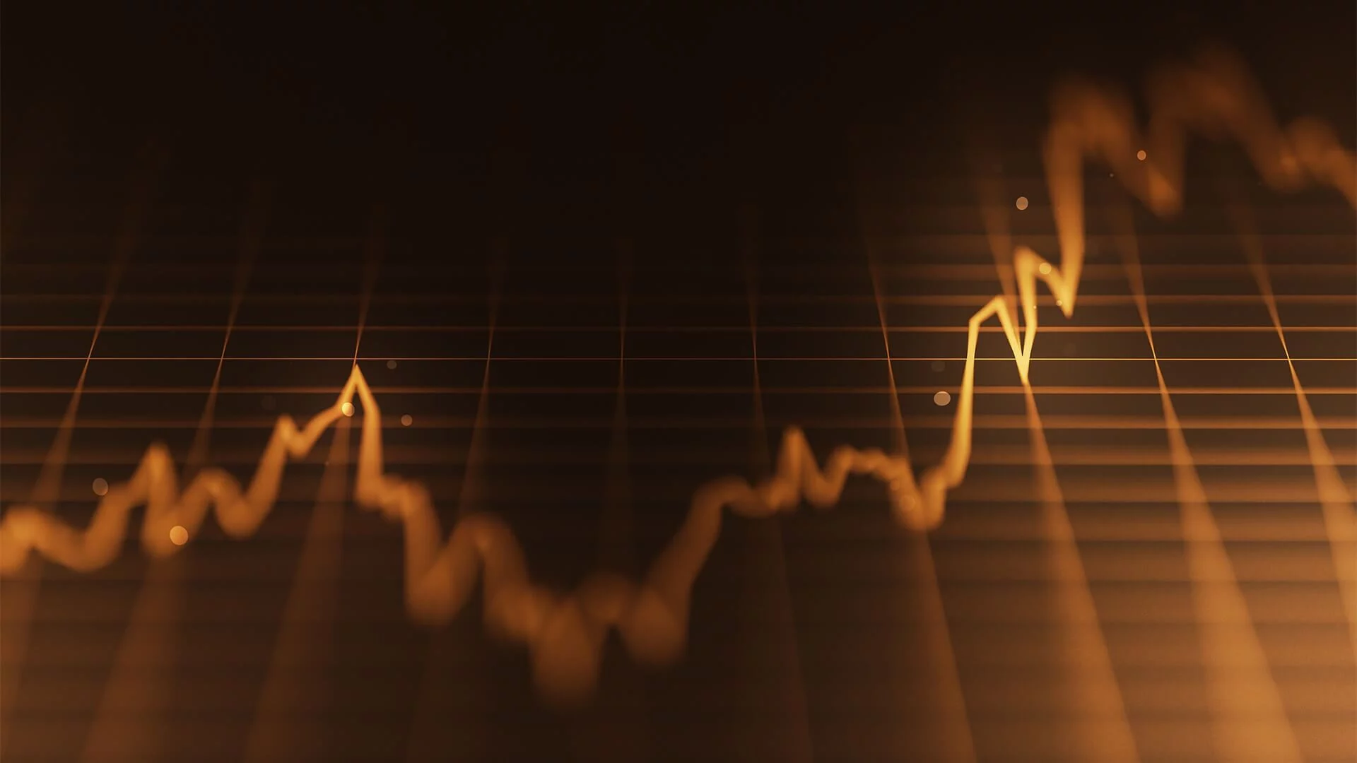 Financial chart with golden hue