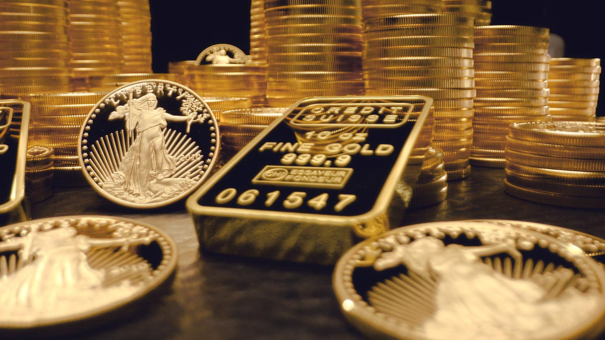 Proof gold bars and coins Proof gold bars and coins