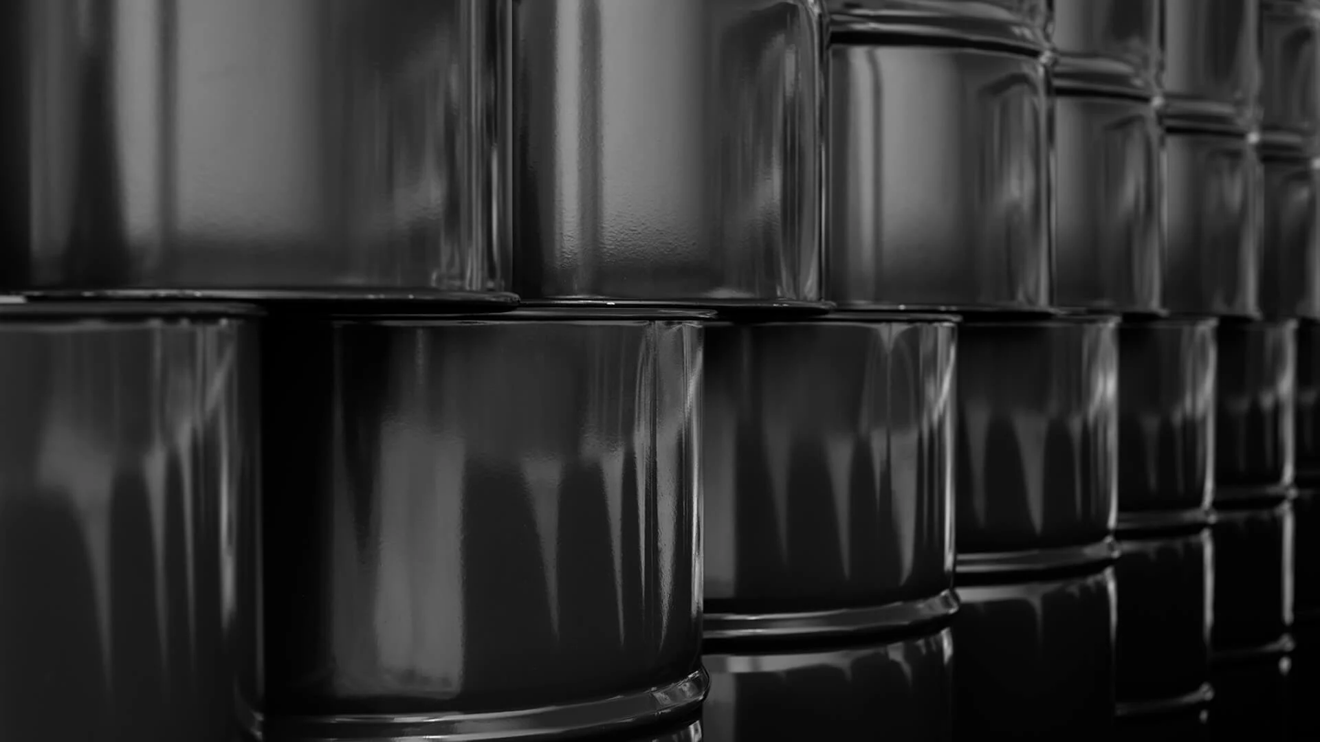 Rows of stack oil barrels